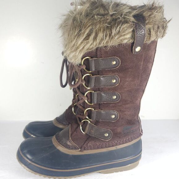 Sorel Women's Joan Of Arctic US8 Brown Waterproof Lined Shearling Snow Boots - Picture 2 of 16